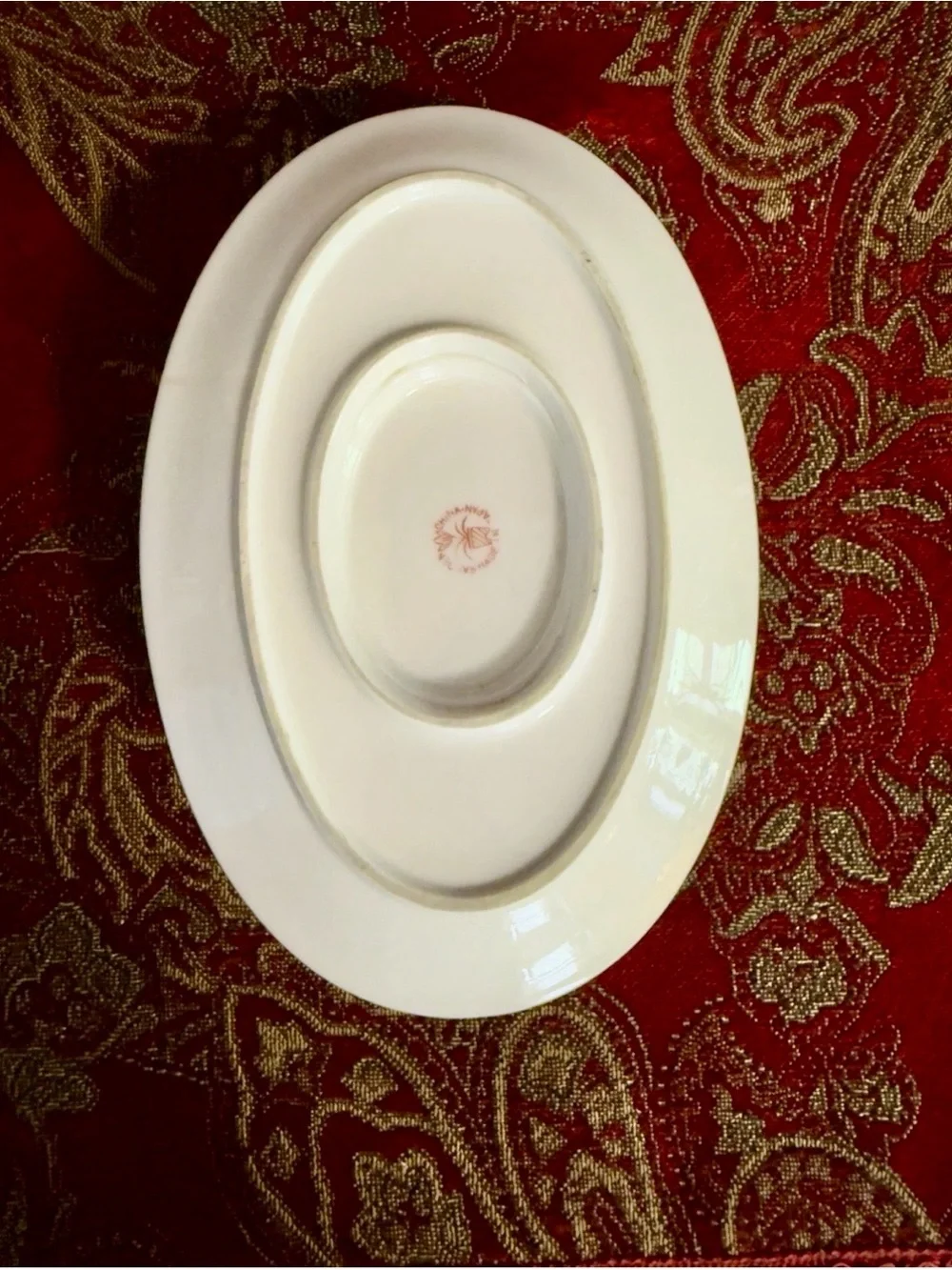Vintage Noritake Porcelain Gravy Boat with Attached Underplate / Drip Tray 1930s
